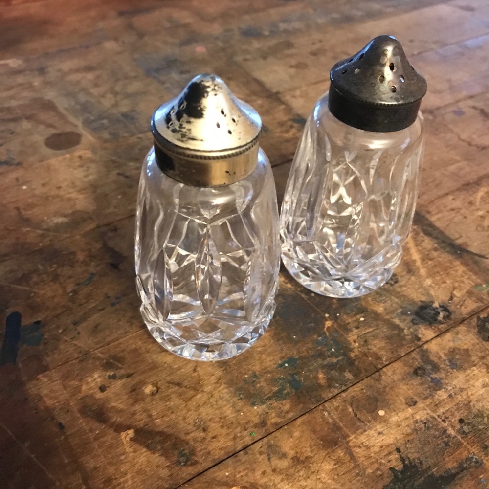Waterford vintage crystal salt and pepper shakers
